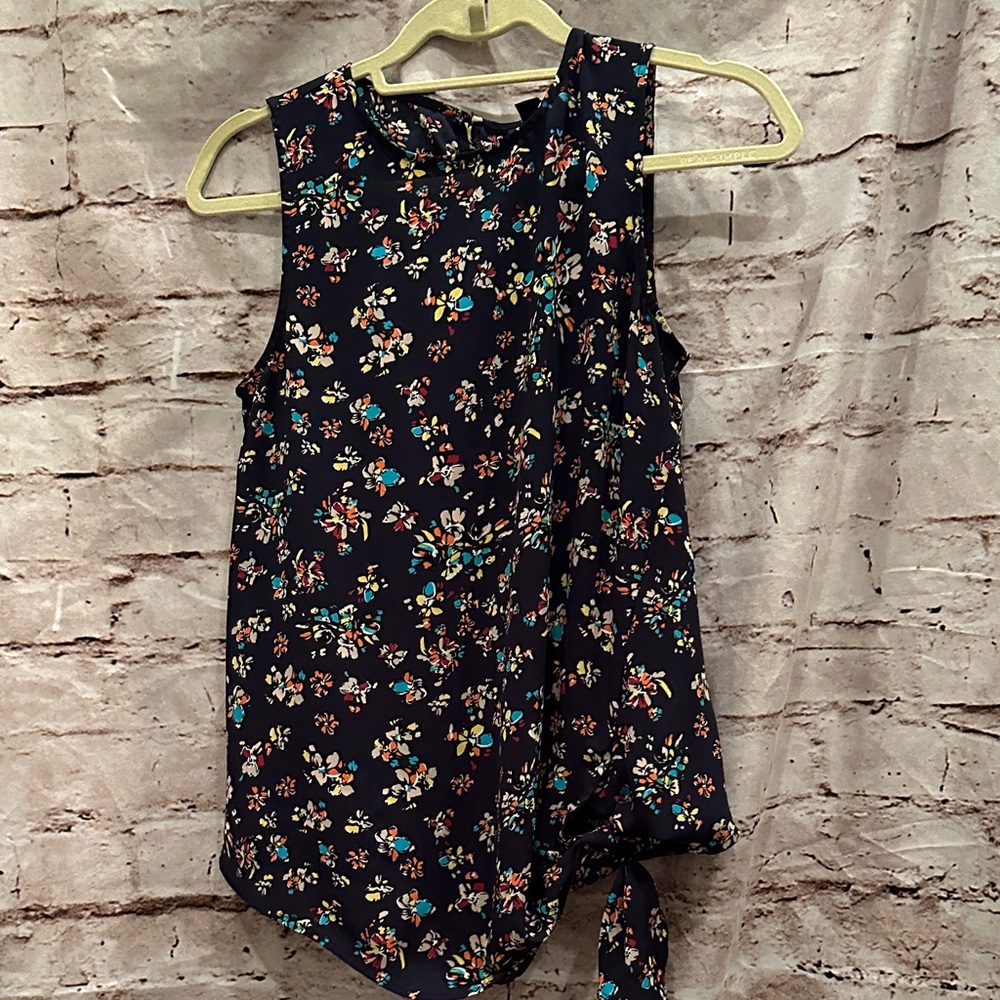 Halogen Floral Sleeveless Blouse - Black Multi